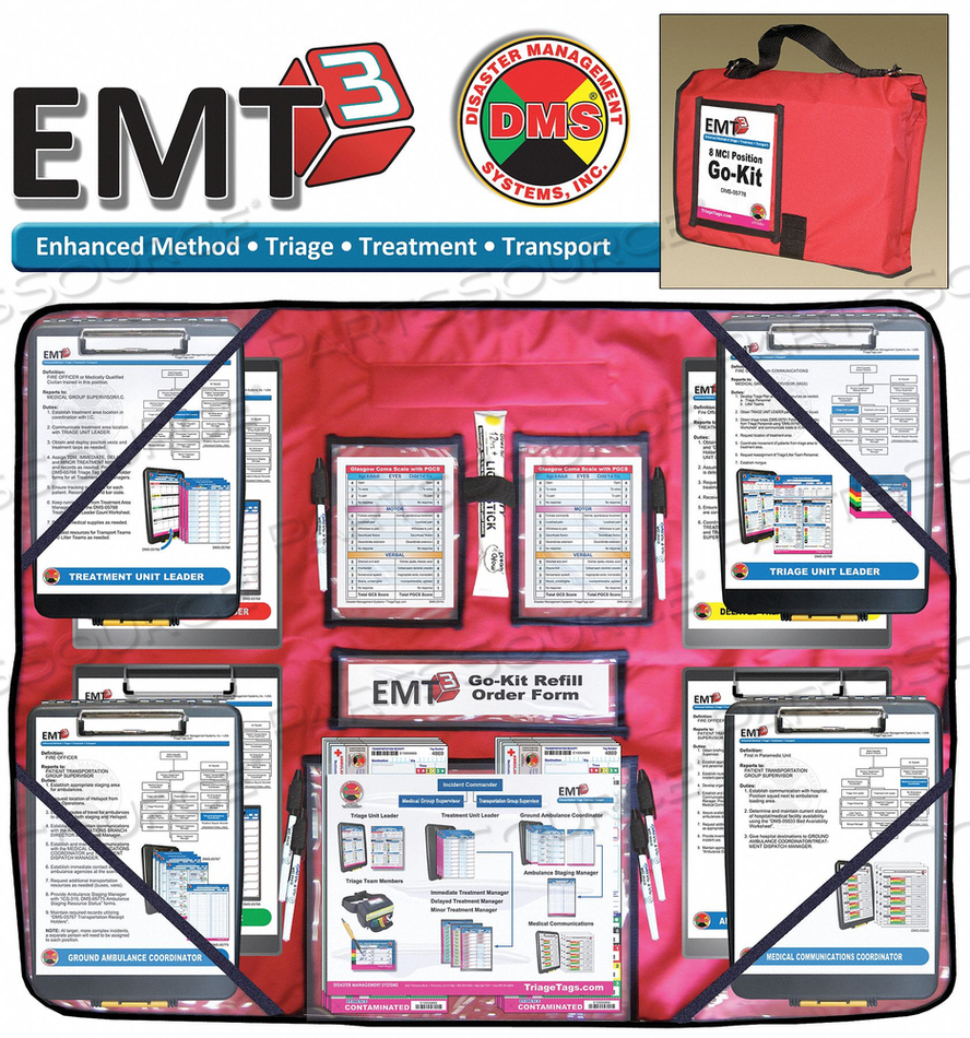 MCI GO-KIT 8 POSITIONS WITH CLIPBOARDS by Disaster Management Systems (DMS) MCI GO-KIT 8 POSITIONS WITH CLIPBOARDS by Disaster Management Systems (DMS)
