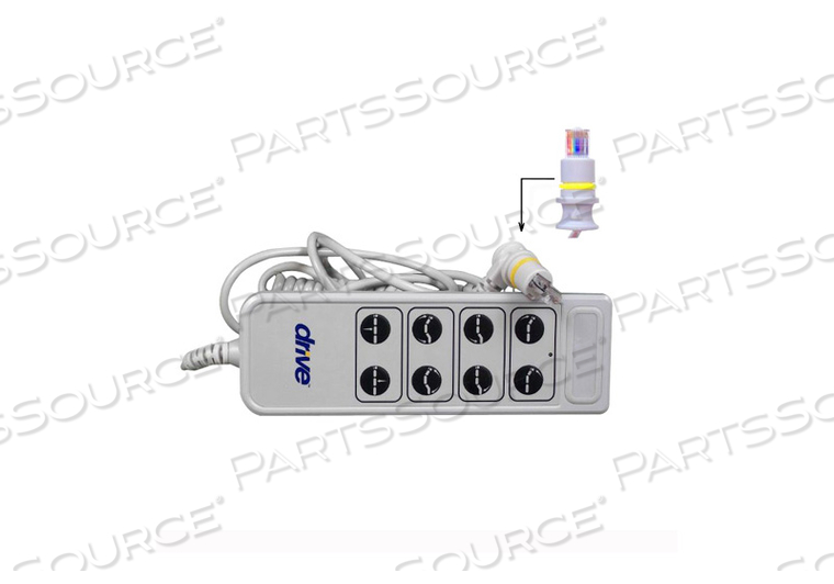 HAND PENDANT, 8-BUTTON, 8 NUMBER OF BUTTON, FOR USE WITH: FOR PPB1750 BED FRAME by Drive/DeVilbiss Healthcare, Inc