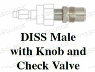 SCHRADER QUICK CONNECT ADAPTER, DISS MALE, GREEN, 200 PSI, OXYGEN MEDIA WITH CHECK VALVE by Precision Medical, Inc. SCHRADER QUICK CONNECT ADAPTER, DISS MALE, GREEN, 200 PSI, OXYGEN MEDIA WITH CHECK VALVE by Precision Medical, Inc.