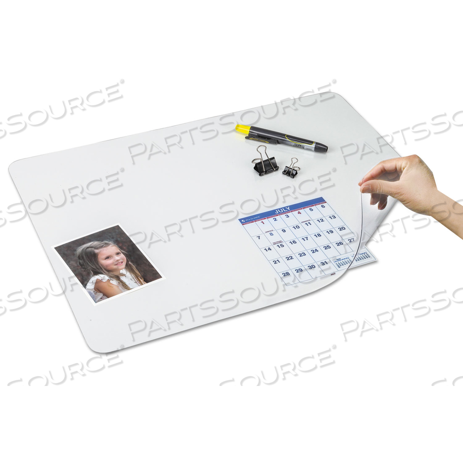 SECOND SIGHT CLEAR PLASTIC DESK PROTECTOR, WITH HINGED PROTECTOR, 21 X 17, CLEAR by Artistic