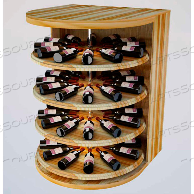 BULK STORAGE, ROTATING WINE BOTTLE CRADLE, 4-LEVEL 4 FT HIGH - MAHOGANY, REDWOOD 