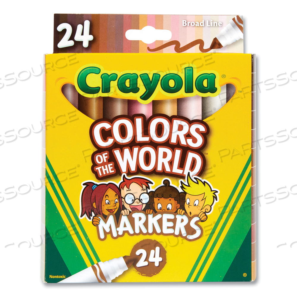 COLORS OF THE WORLD PERMANENT MARKERS, BROAD BULLET TIP, ASSORTED COLORS by Crayola