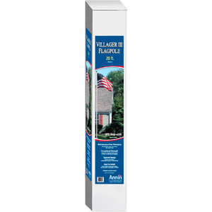 20' WHITE FIBERGLASS FLAGPOLE WITH 4'X 6' NYLON U.S. FLAG SET by Annin Flagmakers