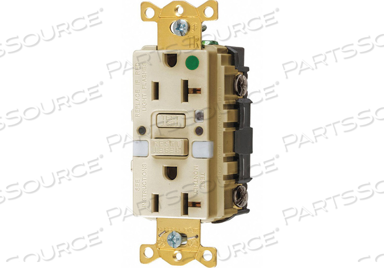 GFCI RCEPTCLE HSPITAL IVRY 20A 1 HP by Hubbell Incorporated, Wiring Device-Kellums