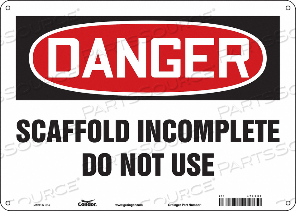 SAFETY SIGN 14 W 10 H 0.055 THICKNESS 