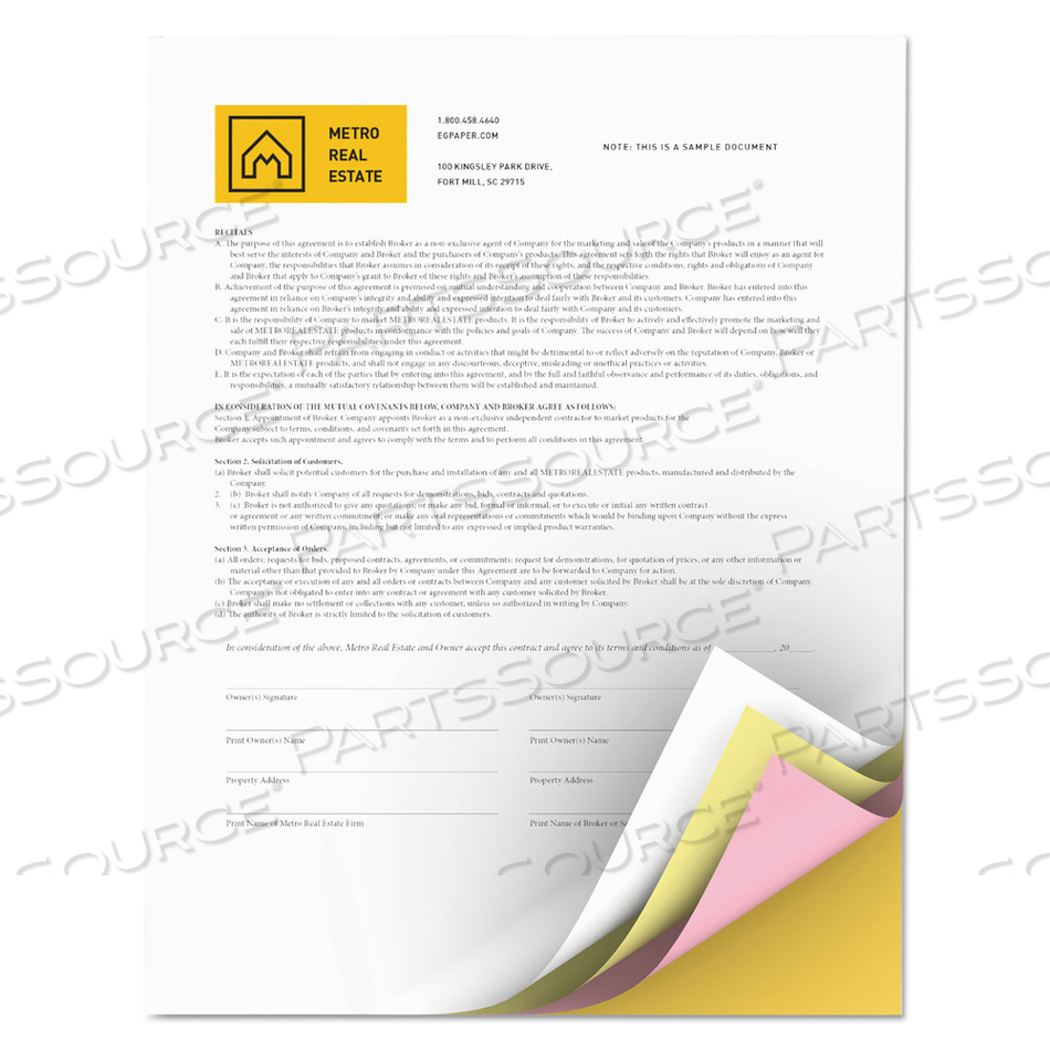 REVOLUTION CARBONLESS 4-PART PAPER, 8.5 X 11, WHITE/CANARY/PINK/GOLDENROD by Xerox