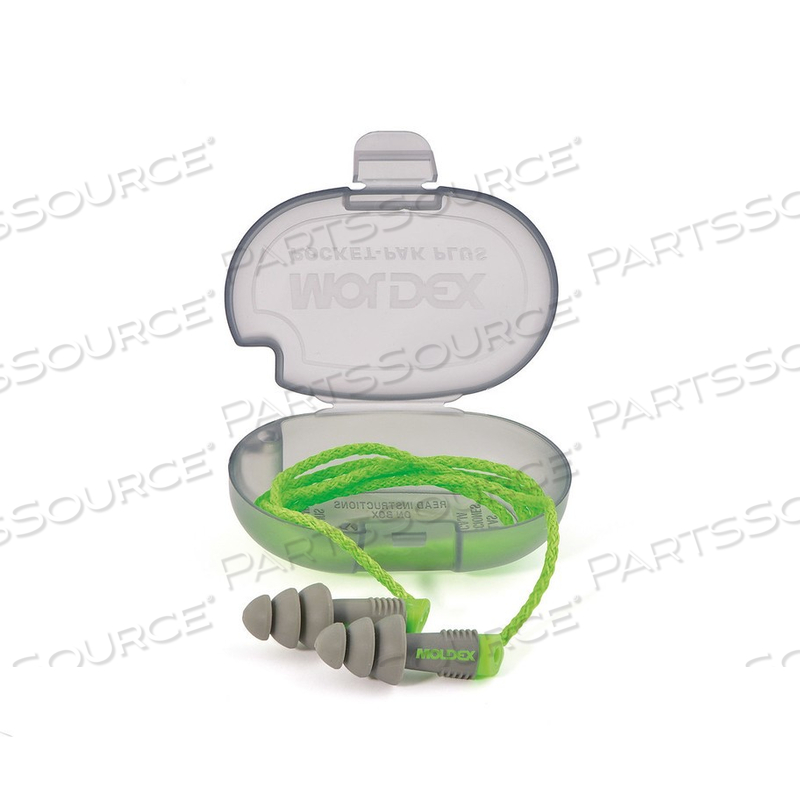 6435 MOLDEX ALPHAS EARPLUG, ONE SIZE, REUSABLE, FLANGED, CORDED, GRAY/GREEN PLUG, POLYURETHANE PLUG by Moldex
