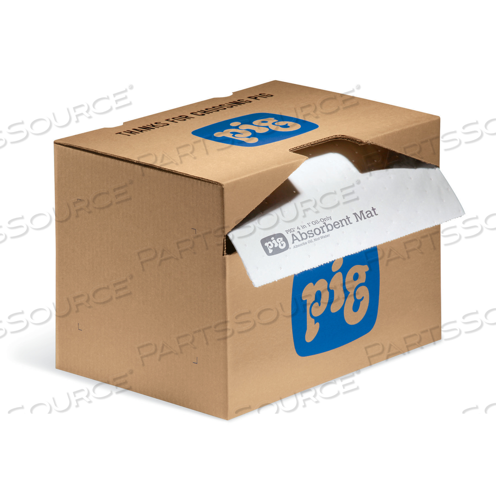 PIG 4 IN 1 OIL-ONLY ABSORBENT MAT ROLL IN DISPENSER BOX by New Pig Corporation