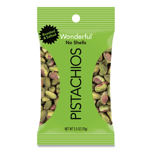 WONDERFUL PISTACHIOS, DRY ROASTED AND SALTED, 2.5 OZ, 8/BOX by Paramount Farms