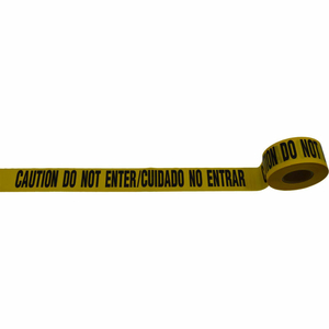 CAUTION DO NOT ENTER / CUIDADO NO ENTRAR" BARRICADE TAPE, YELLOW TAPE/BLACK PRINT, 3" X 1000' by Petra Roc Inc