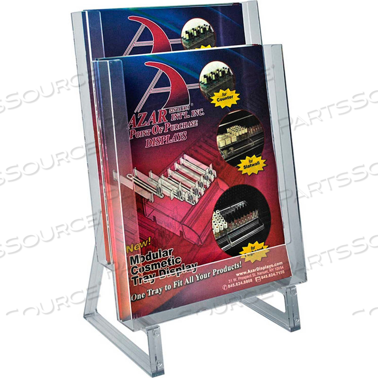 2-TIER MODULAR COUNTER BROCHURE HLR, 9"W X 14.5"H, CLR - PKG QTY 2 