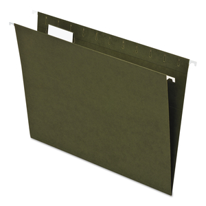 EARTHWISE BY PENDAFLEX 100% RECYCLED COLORED HANGING FILE FOLDERS, LETTER SIZE, 1/5-CUT TABS, GREEN, 25/BOX by Esselte Pendaflex Corp.