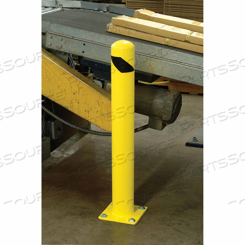 FLOOR MOUNT ROUND SAFETY BOLLARD, YELLOW, 42"H by Approved Vendor FLOOR MOUNT ROUND SAFETY BOLLARD, YELLOW, 42"H by Approved Vendor