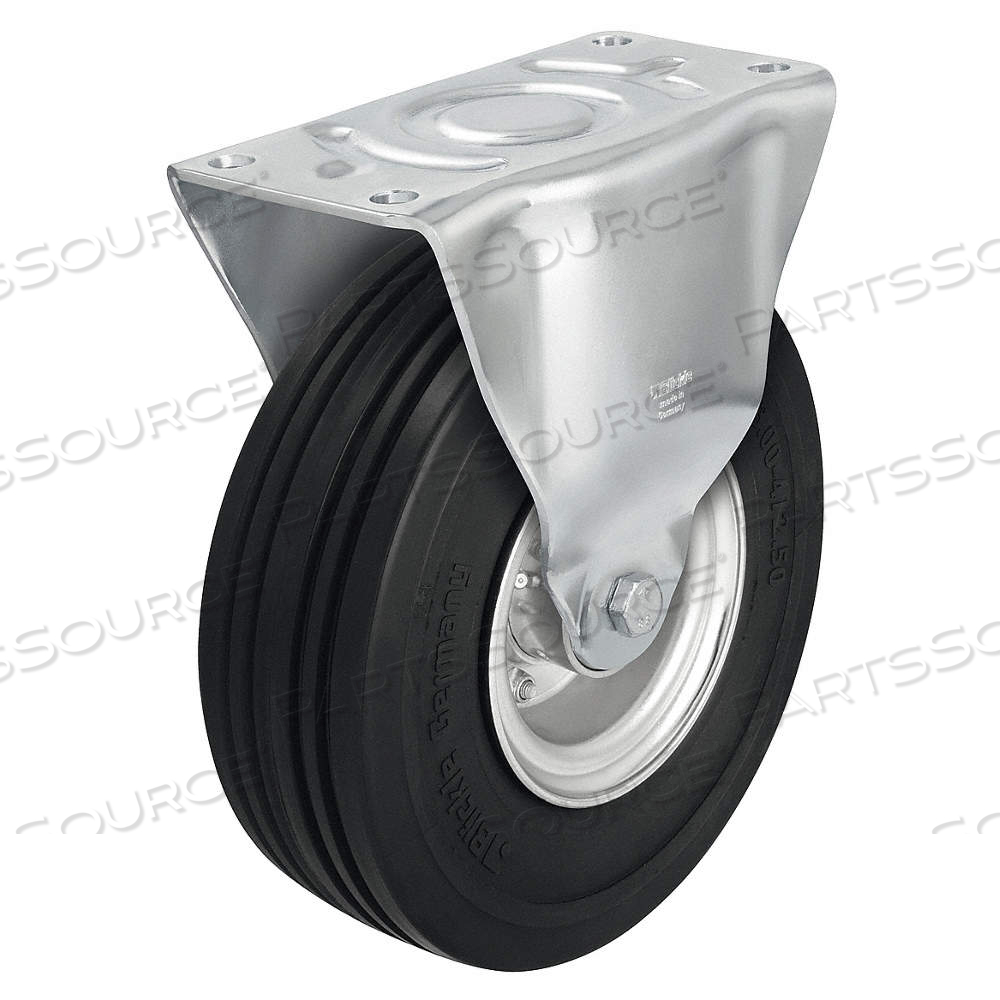PLATE CASTER WITH FLAT-FREE WHEELS, 9 13/16 IN WHEEL DIA., 990 LB, RIGID CASTER by Approved Vendor