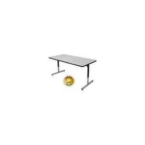 PLASTICS COMPUTER AND ACTIVITY TABLE - ADJUSTABLE HEIGHT - 60" X 30" - GRAY by Allied