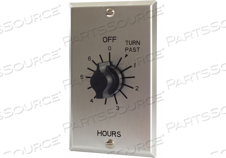 6 HOUR SPRING WOUND TWIST TIMER, 125-277V, SPDT, METAL WALLPLATE by Tork