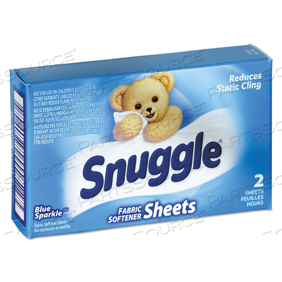 VEND-DESIGN FABRIC SOFTENER SHEETS, BLUE SPARKLE, 2 SHEETS/BOX by Snuggle