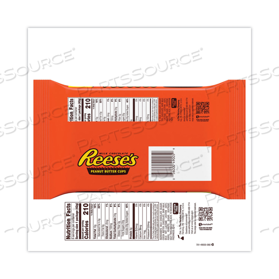 PEANUT BUTTER CUPS, 1.5 OZ BAR, 6 BARS/PACK, 2 PACKS/BOX 