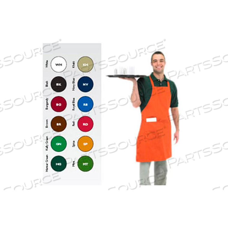 FULL LENGTH BIB APRON, 30X34, NAVY BLUE by John Ritzenhaler Co