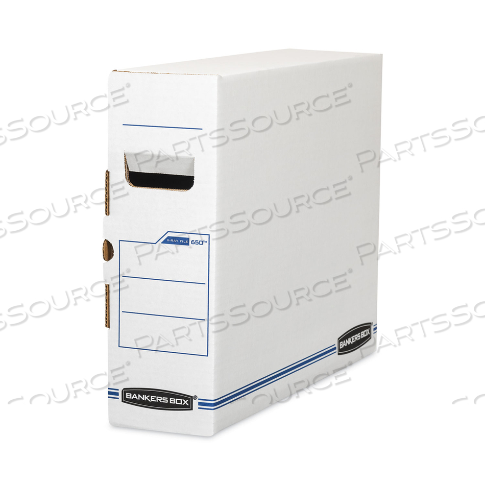 X-RAY STORAGE BOXES, 5" X 18.75" X 14.88", WHITE/BLUE by Bankers Box X-RAY STORAGE BOXES, 5" X 18.75" X 14.88", WHITE/BLUE by Bankers Box