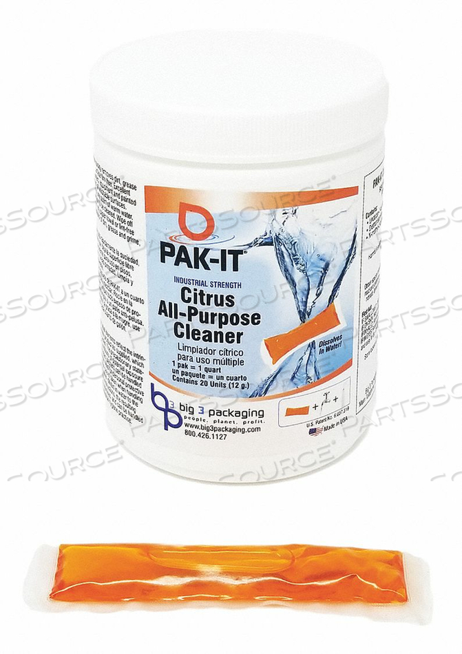 CITRUS ALL PURPOSE CLEANER ORANGE 20 POD by Pakit