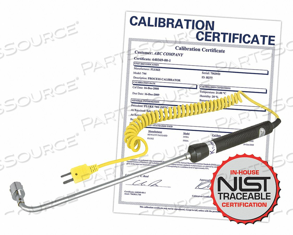 PROBE TYPE K SURFACE NIST CERT by Reed Instruments