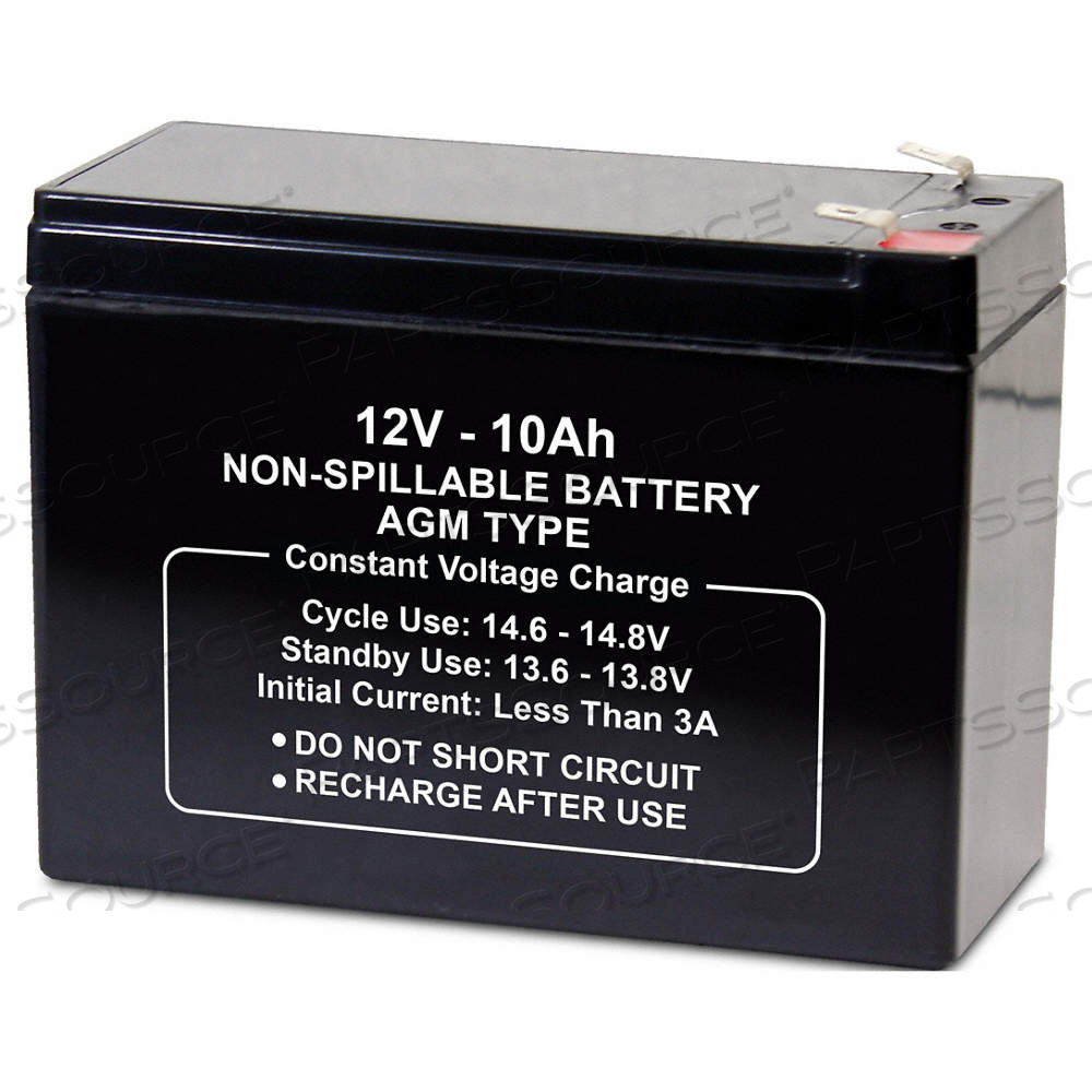 SEALED LEAD ACID BATTERY, 12V DC, 10 AH CAPACITY, 4.37 IN HT, 2.56 IN WD, 6 IN DP by Approved Vendor SEALED LEAD ACID BATTERY, 12V DC, 10 AH CAPACITY, 4.37 IN HT, 2.56 IN WD, 6 IN DP by Approved Vendor