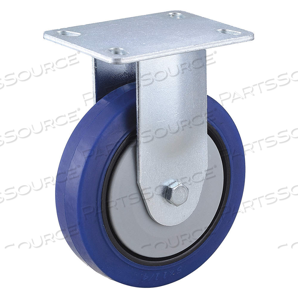 DEBRIS-RESISTANT STANDARD PLATE CASTER, 5 IN WHEEL DIA., 305 LB, RIGID CASTER, SOFT by Approved Vendor