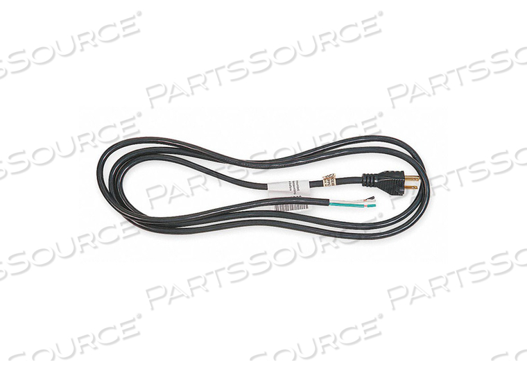 POWER CORD, WIRE SIZE 12 AWG, NUMBER OF CONDUCTORS 3, JACKET MATERIAL PVC, JACKET COLOR BLACK, CONNECTION TYPE BARE LEADS, CORD LENGTH 12 FT by Power First