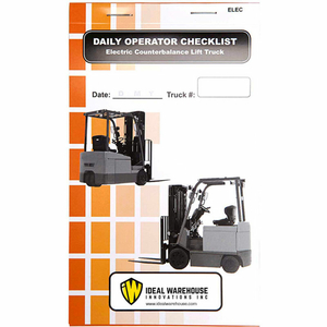 REPLACEMENT CHECKLIST FOR IDEAL WAREHOUSE ELECTRIC COUNTERBALANCE FORKLIFT CHECKLIST CADDY by Ironguard