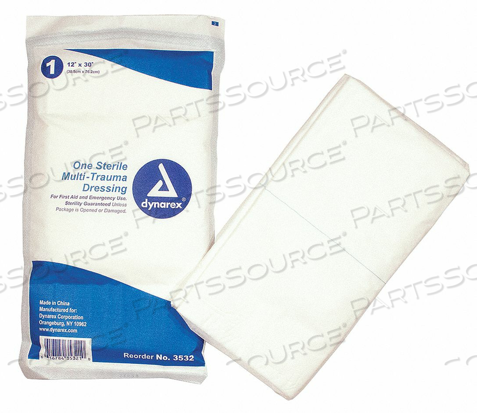 MULTI-TRAUMA DRESSING 12INW X 30INL PK50 by Dynarex MULTI-TRAUMA DRESSING 12INW X 30INL PK50 by Dynarex