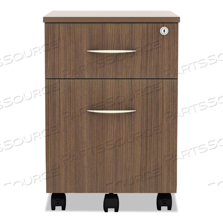ALERA VALENCIA SERIES MOBILE PEDESTAL, LEFT/RIGHT, 2-DRAWERS: BOX/FILE, LEGAL/LETTER, MODERN WALNUT, 15.88" X 19.13" X 22.88" by Alera