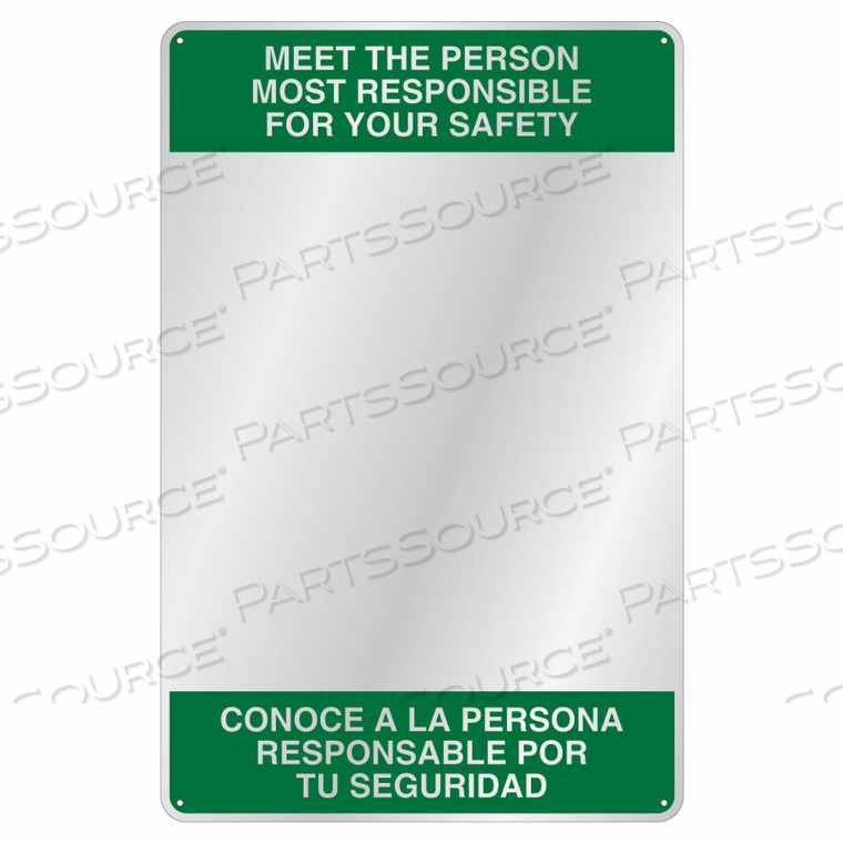 ACRYLIC BI-LINGUAL SAFETY MESSAGE MIRROR, INDOOR, 23"X15", "MEET THE PERSON" by Se-Kure Domes & Mirrors ACRYLIC BI-LINGUAL SAFETY MESSAGE MIRROR, INDOOR, 23"X15", "MEET THE PERSON" by Se-Kure Domes & Mirrors