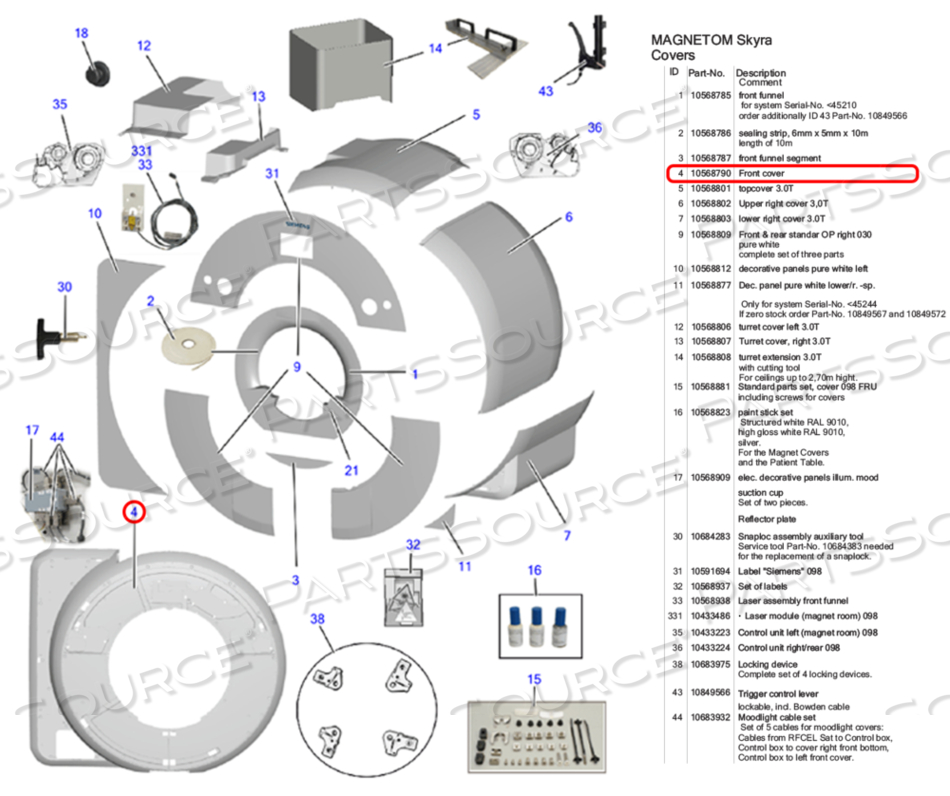 FRONT COVER FOR MRI SCANNER by Siemens Medical Solutions