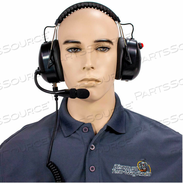 HIGH NOISE REDUCTION TWO-WAY RADIO HEADSET, OVER THE HEAD, DUAL MUFF by RCA