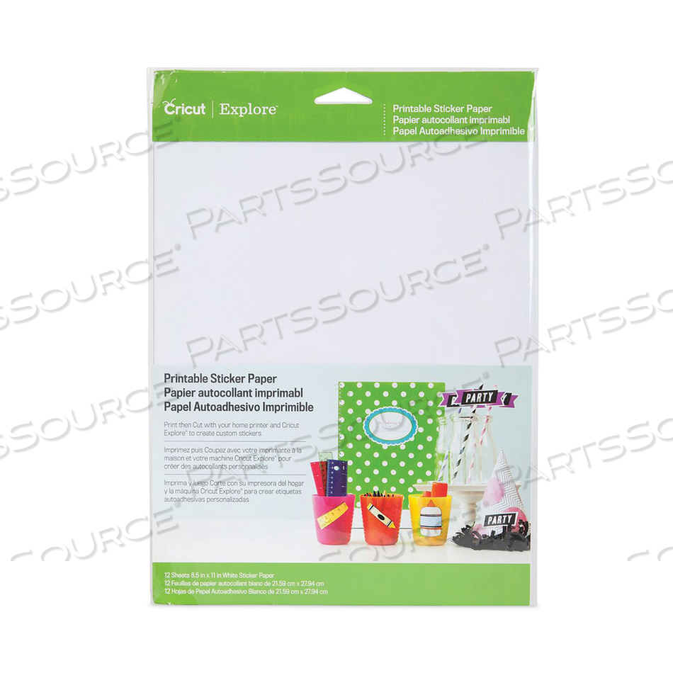 EXPLORE PRINTABLE STICKER PAPER, 8.5 X 11, WHITE, 10/PACK 