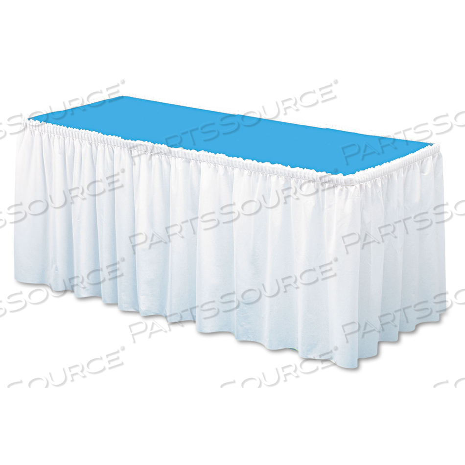 TABLE SET LINEN-LIKE TABLE SKIRTING, POLYESTER, 29" X 14 FT, WHITE by Tablemate TABLE SET LINEN-LIKE TABLE SKIRTING, POLYESTER, 29" X 14 FT, WHITE by Tablemate