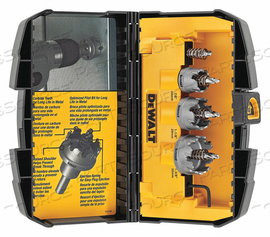 DEWALT DAH180058 Bi-Metal Hole Saw – 3-5/8 Inch (92mm), Up To 50% Longer Life, Fast Plug Ejection, Deep Cut For 2x Lumber