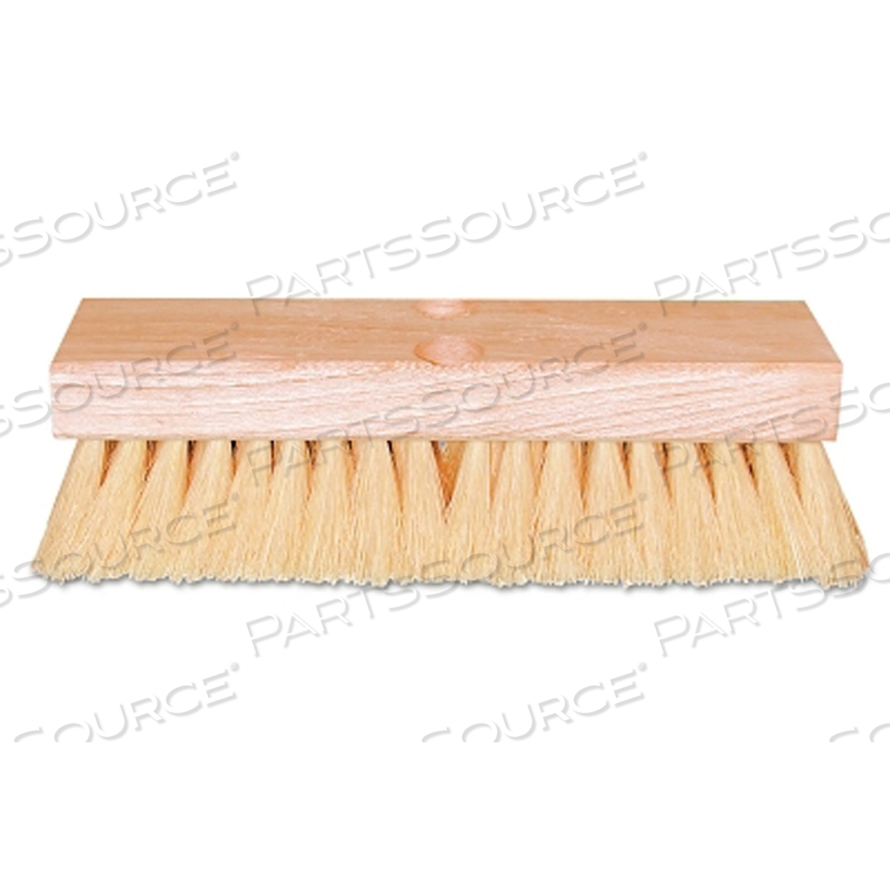 DECK SCRUB BRUSHES, 10 IN HARDWOOD BLOCK, 2 IN L TRIM, WHITE TAMPICO by Magnolia Brush DECK SCRUB BRUSHES, 10 IN HARDWOOD BLOCK, 2 IN L TRIM, WHITE TAMPICO by Magnolia Brush