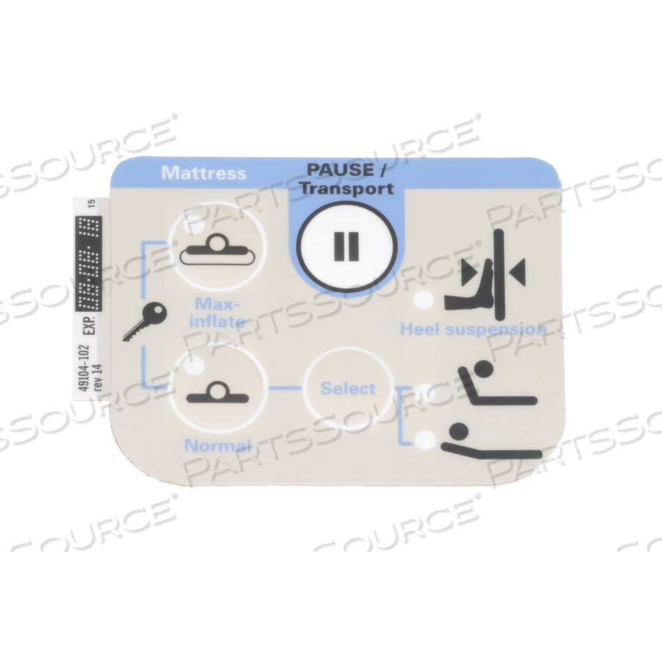 LABEL,TC,SURFACE CTRL2,ENGLISH by Hillrom