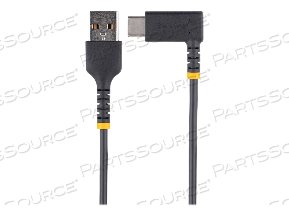 3FT (1M) USB A TO C CHARGING CABLE RIGHT ANGLE, HEAVY DUTY FAST CHARGE USB-C CABLE, USB 2.0 A TO TYPE-C, DURABLE AND RUGGED ARAMID FIBER, 3A by StarTech.com Ltd. 3FT (1M) USB A TO C CHARGING CABLE RIGHT ANGLE, HEAVY DUTY FAST CHARGE USB-C CABLE, USB 2.0 A TO TYPE-C, DURABLE AND RUGGED ARAMID FIBER, 3A by StarTech.com Ltd.
