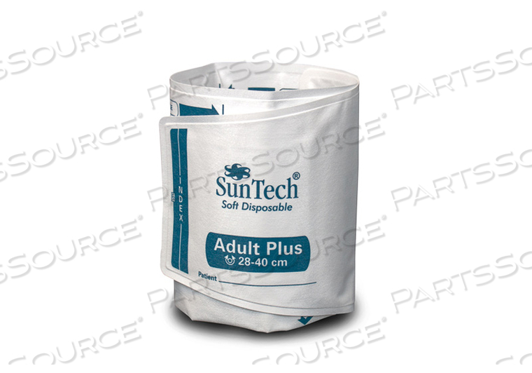 SOFT DISPOSABLE BLOOD PRESSURE CUFF - ADULT PLUS (BOX OF 20) by SunTech Medical