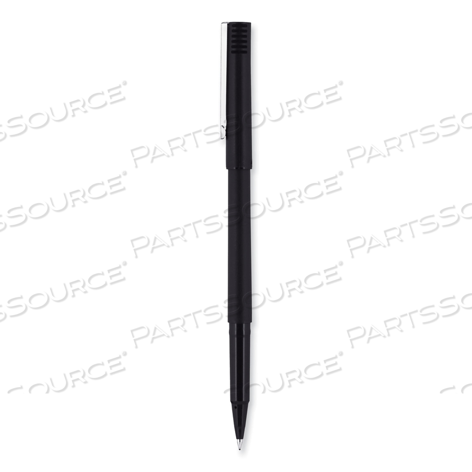 ROLLER BALL PEN, STICK, MICRO 0.5 MM, BLACK INK, BLACK BARREL by Uni-Ball