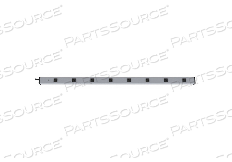 OUTLET STRIP, APPLICATION WORKBENCH AND CABINET, HOUSING MATERIAL ALUMINUM, TOTAL NUMBER OF OUTLETS 8, MAX. AMPS 15 A, CORD LENGTH 6 FT, NUM by Power First OUTLET STRIP, APPLICATION WORKBENCH AND CABINET, HOUSING MATERIAL ALUMINUM, TOTAL NUMBER OF OUTLETS 8, MAX. AMPS 15 A, CORD LENGTH 6 FT, NUM by Power First