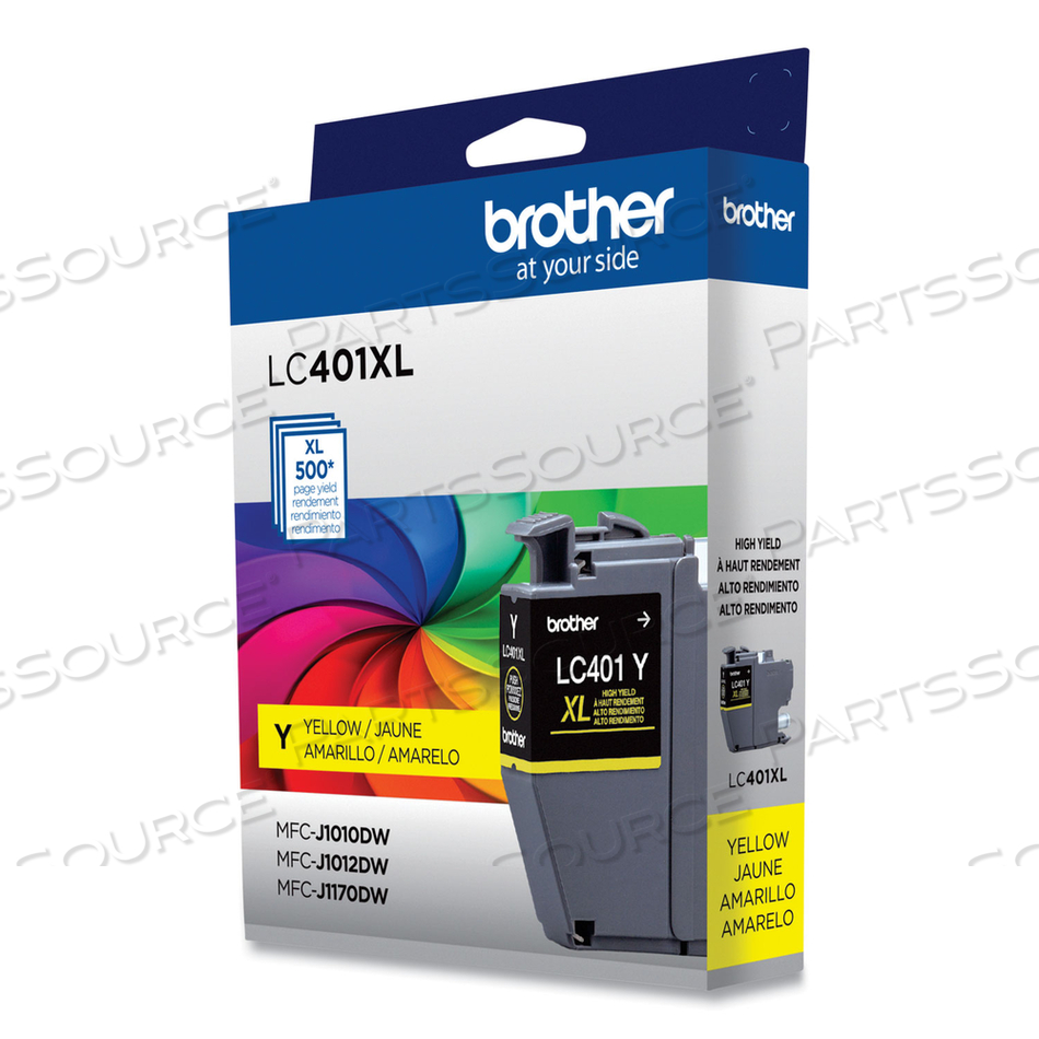 LC401XLYS HIGH-YIELD INK, 500 PAGE-YIELD, YELLOW by Brother