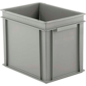 EURO-FIX SOLID CONTAINER EF4320 - 16" X 12" X 13", GRAY by SSI Schaefer