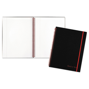 FLEXIBLE COVER TWINWIRE NOTEBOOK, SCRIBZEE COMPATIBLE, 1 SUBJECT, WIDE/LEGAL RULE, BLACK COVER, 11 X 8.5, 70 SHEETS by Black n' Red