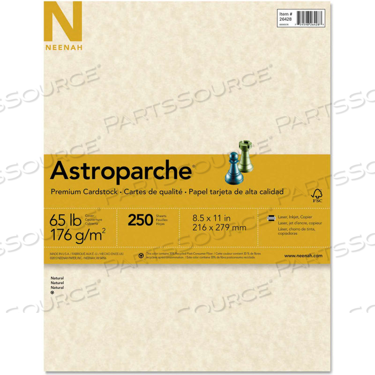 ASTROPARCHE SPECIALTY CARD STOCK, 8-1/2" X 11", NATURAL, 250/PACK 