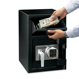 DIGITAL DEPOSITORY SAFE, LARGE, 0.94 CU FT, 14W X 15.6D X 20H, BLACK by SentrySafe