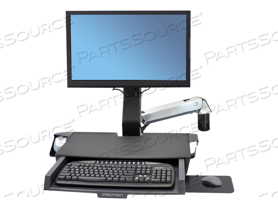 STYLEVIEW SIT-STAND COMBO ARM WITH WORKSURFACE (POLISHED ALUMINUM) by Ergotron, Inc.